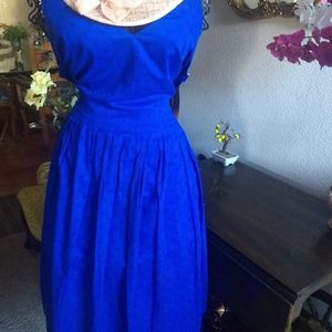 Royal Blue Polka Dot Dress